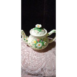 Burton And Burton Hand-painted Flower Garden Tea Pot